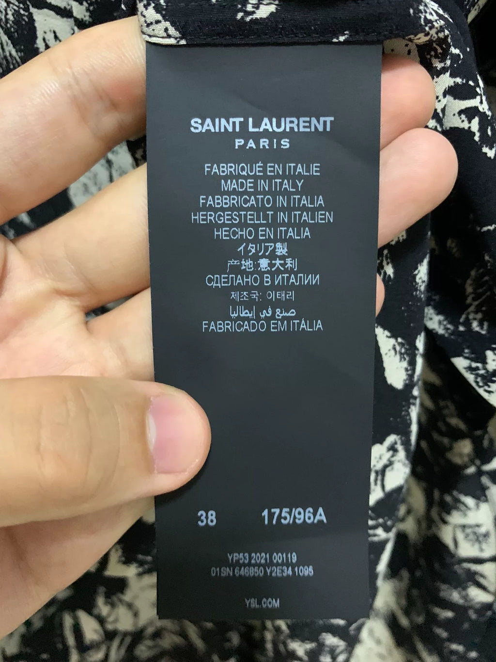 Saint Laurent 22SS Silk French Rose Shirt