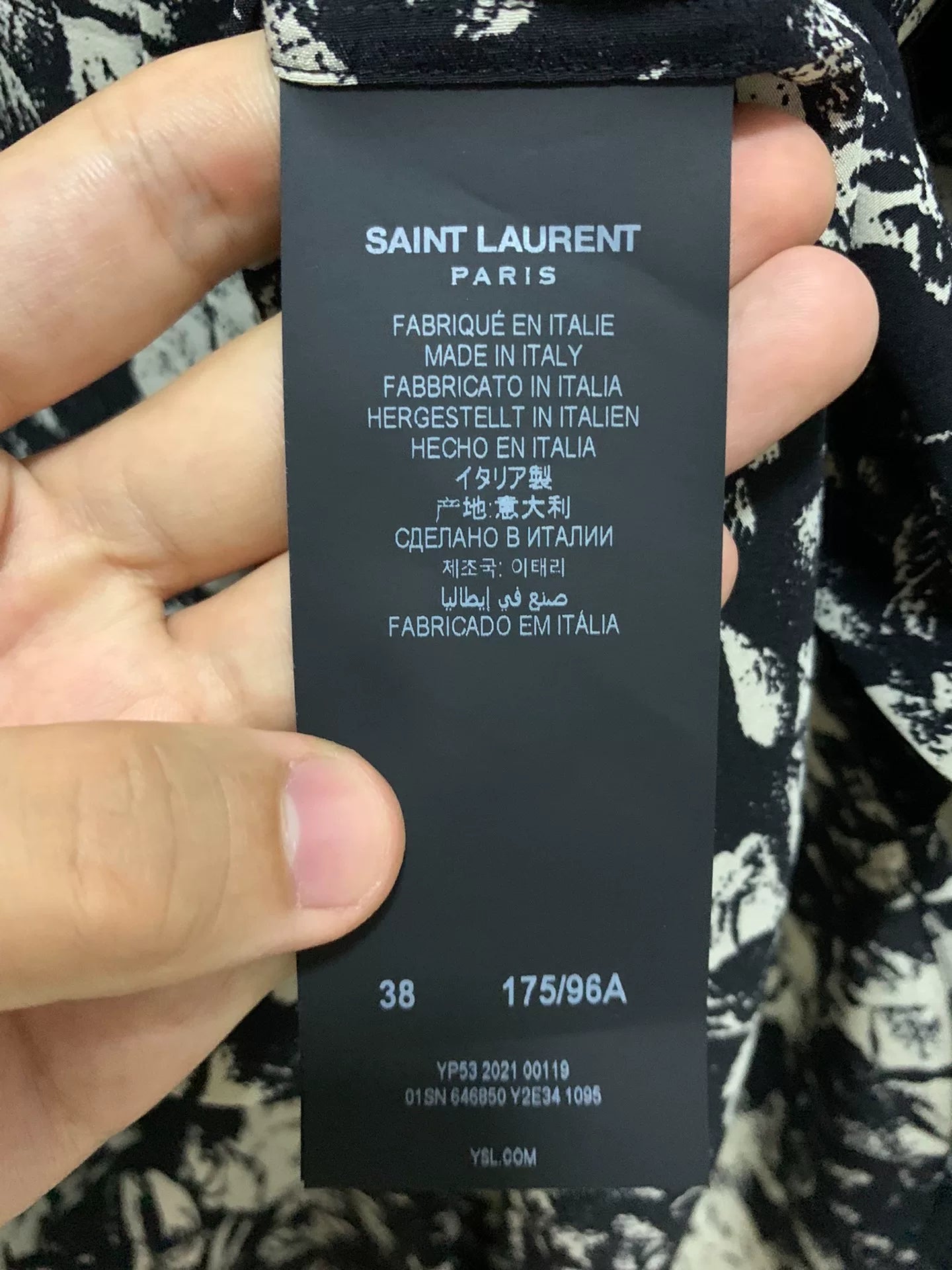 Saint Laurent 22SS Silk French Rose Shirt