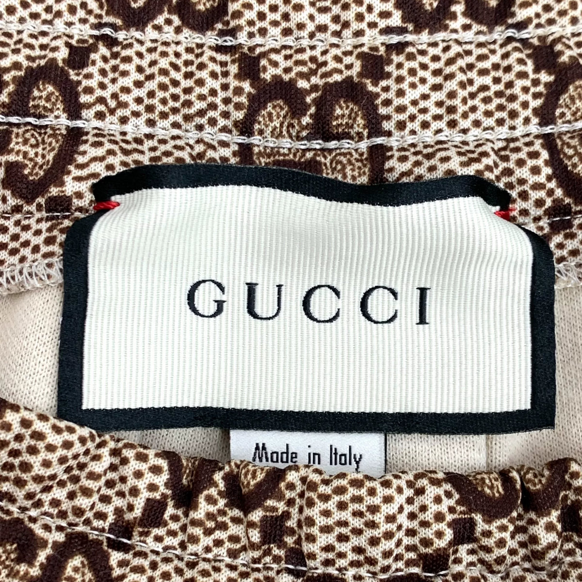 Gucci Ebony Double G Jacquard All-Over Print Drawstring Pleated Long Skirt