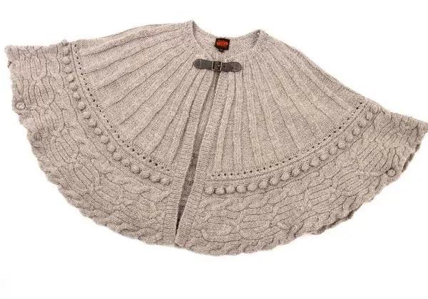 Jean Paul Gaultier Vintage Beige Patterned Knit Cape