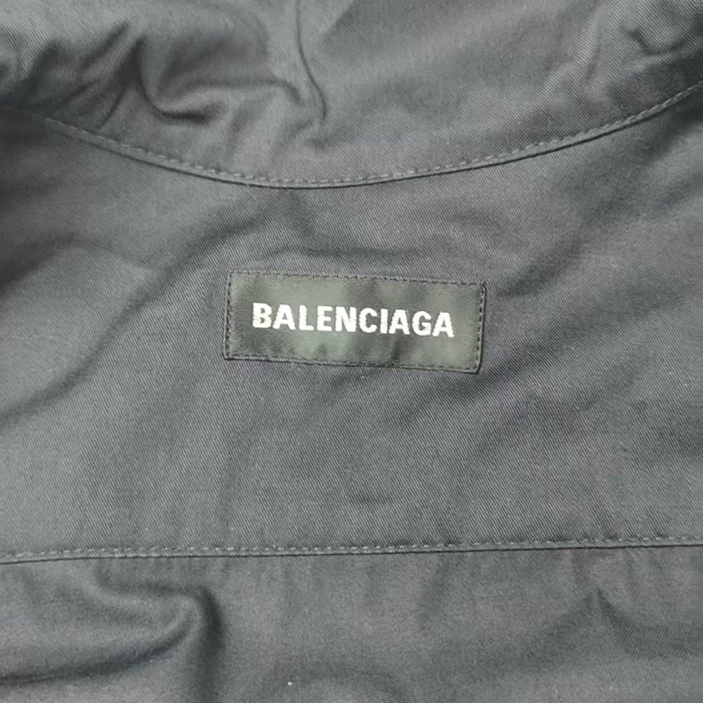Balenciaga Black White Embroidered Logo Jacket