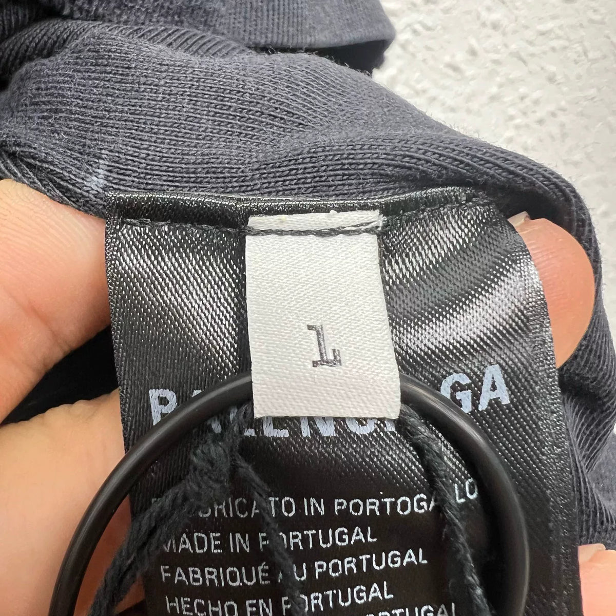 Balenciaga SS24 Black Water Wash Diamond Short Sleeve Top