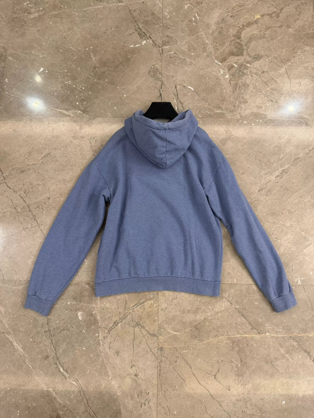 Celine Haze Blue Logo Hooded Cotton Sweater by Hedi Slimane