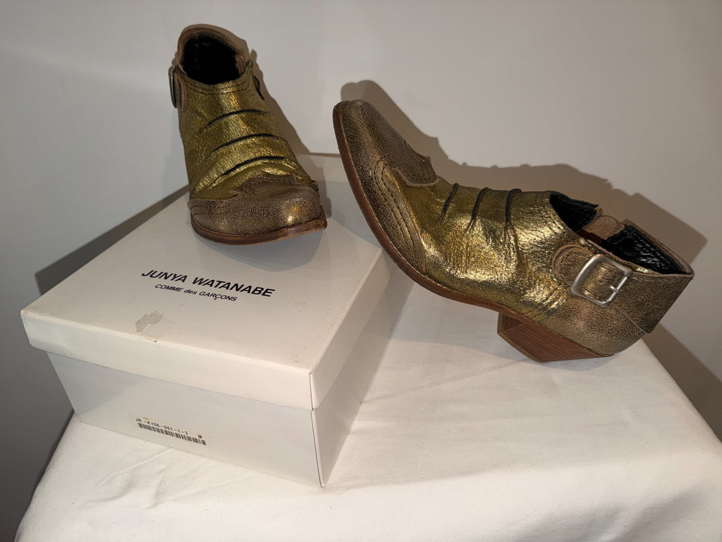 JUNYA WATANABE Pre-owned Leather Ankle Boots In Gold