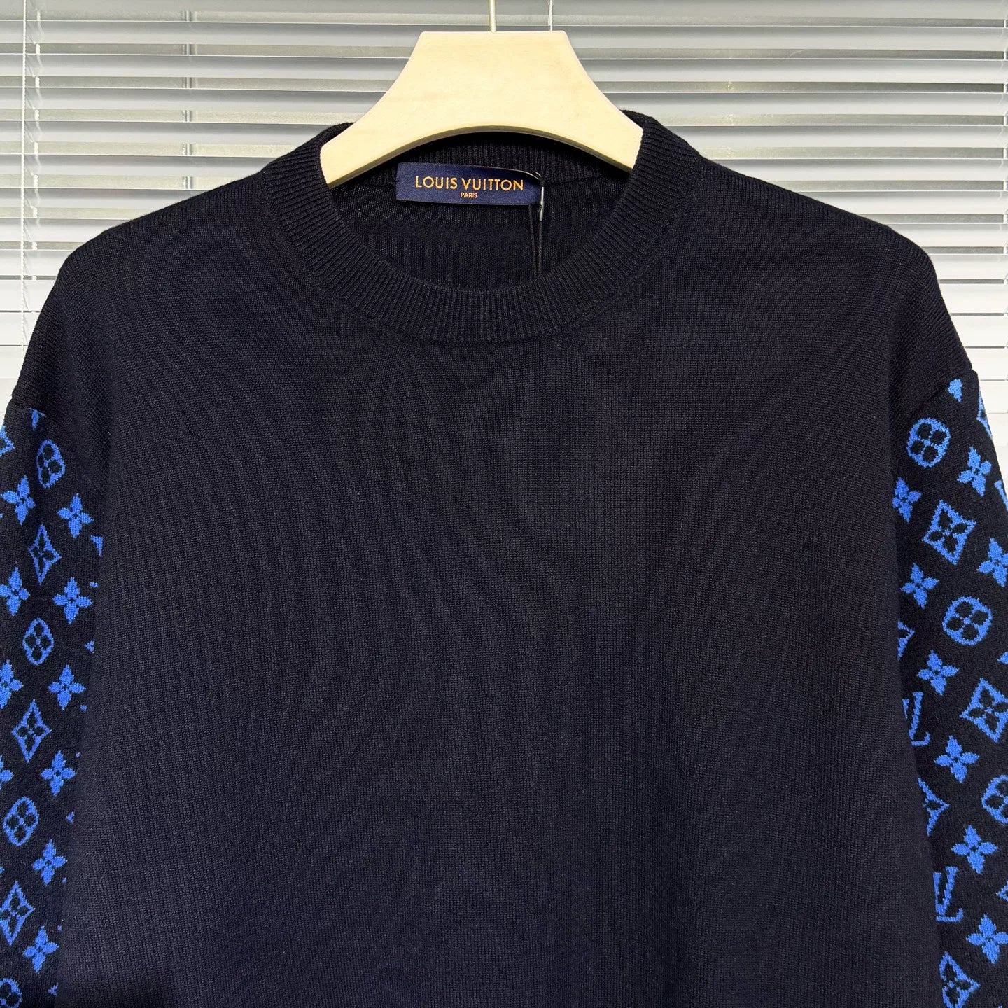 Louis Vuitton Monogram All-Over Print Wool Navy Knit Sweater