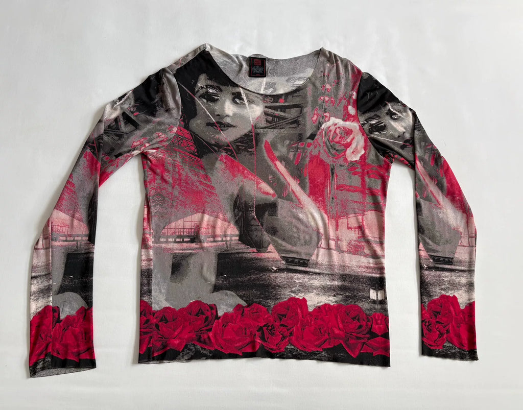 Jean Paul Gaultier Vintage Portrait Print Top