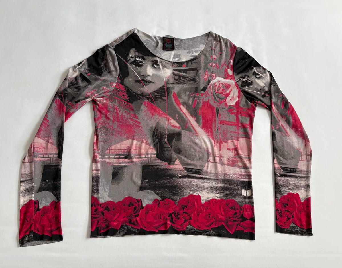 Jean Paul Gaultier Vintage Portrait Print Top