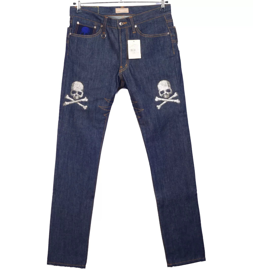 Mastermind Japan Rhinestone Mainline 14SS Gold Isetan On Jeans