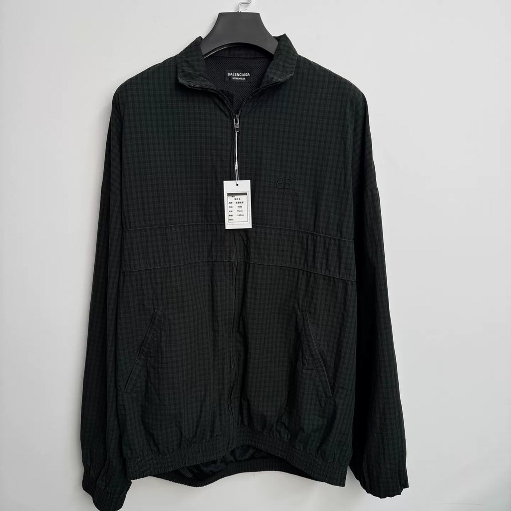 Balenciaga Solid Color Zip-Up Stand Collar Jacket - Devines
