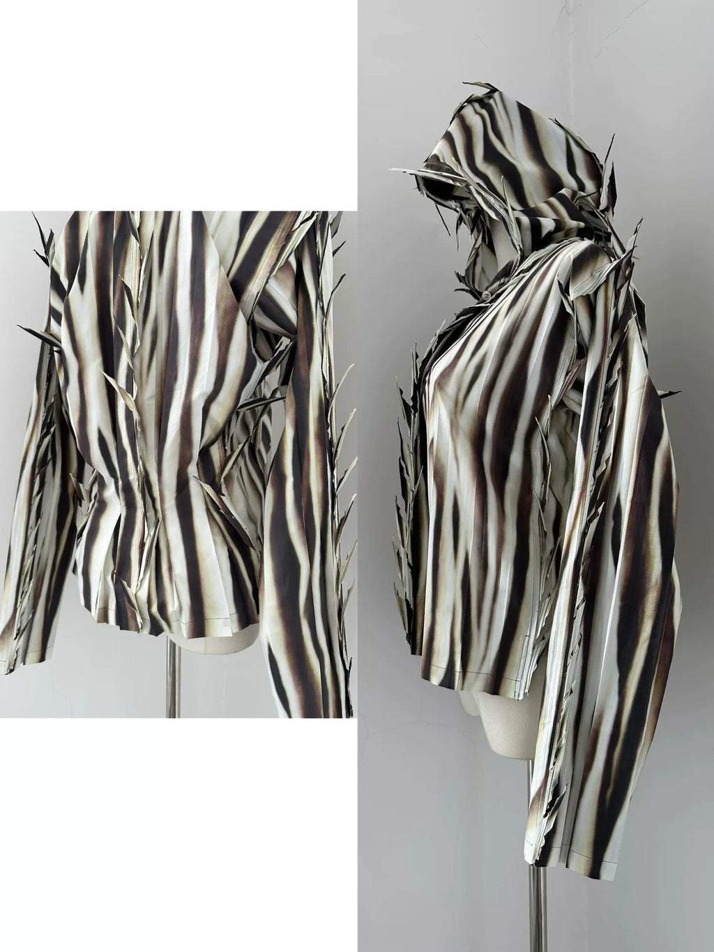 Issey Miyake 2007 runway thorn hooded shirt