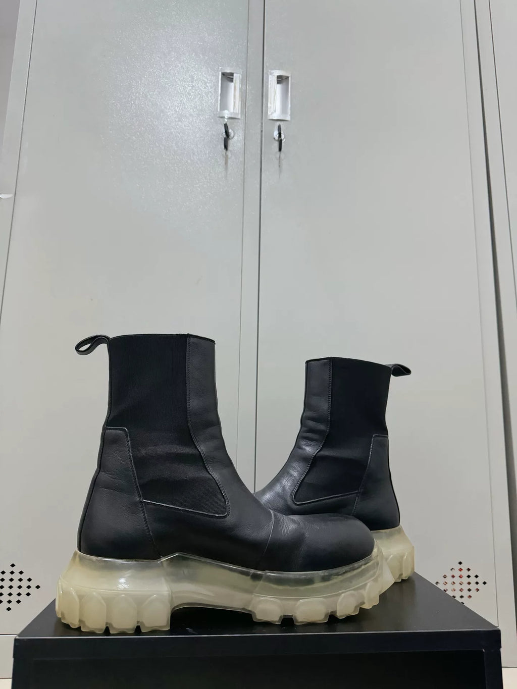 Rick Owens Bozo Tractor Leather Chelsea Boots