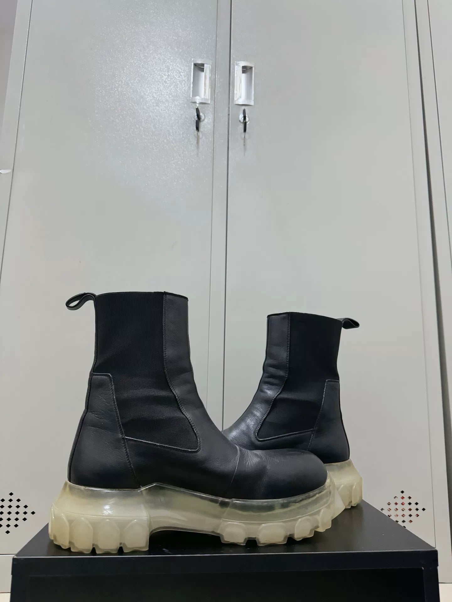Rick Owens Bozo Tractor Leather Chelsea Boots