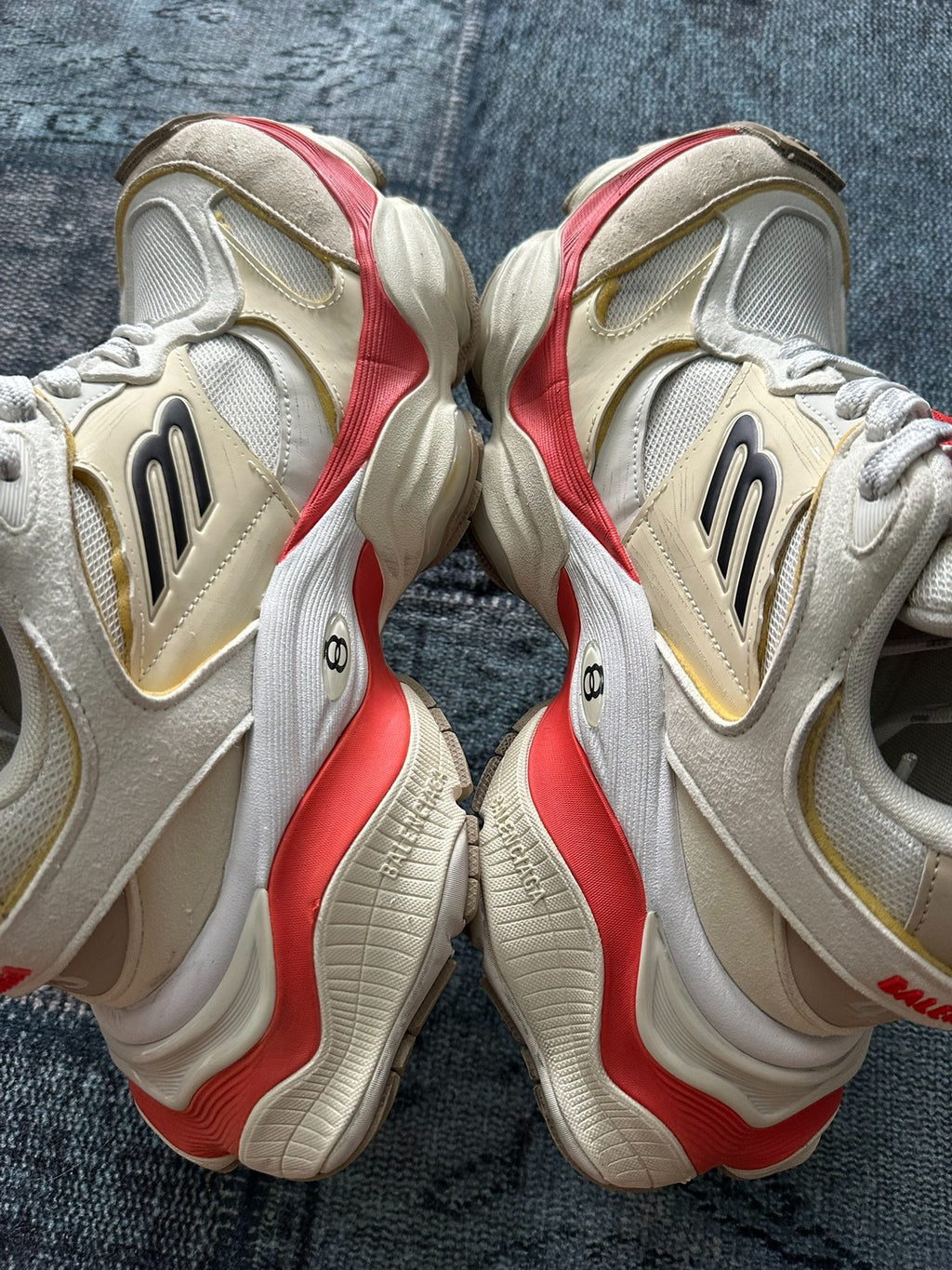 Balenciaga Cargo White/Red Low-Top Sneakers