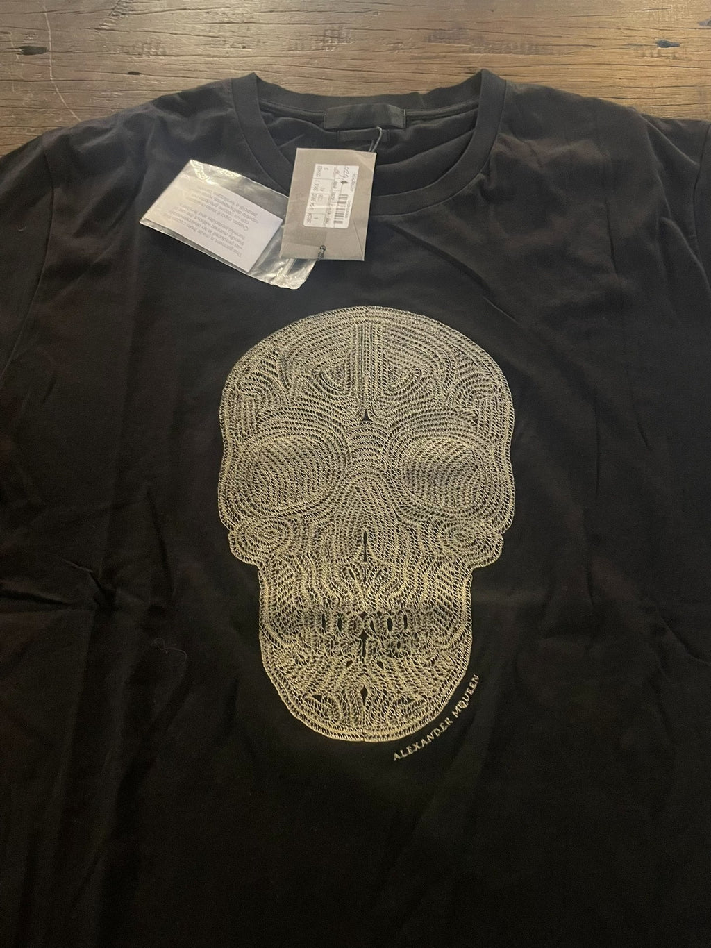 Alexander McQueen SS16 Embroidered Skull Short Sleeve Cotton T-Shirt