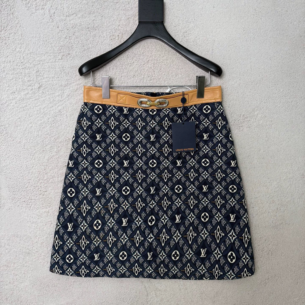 Louis Vuitton LV Logo all-over print 1854 series A-line casual skirt