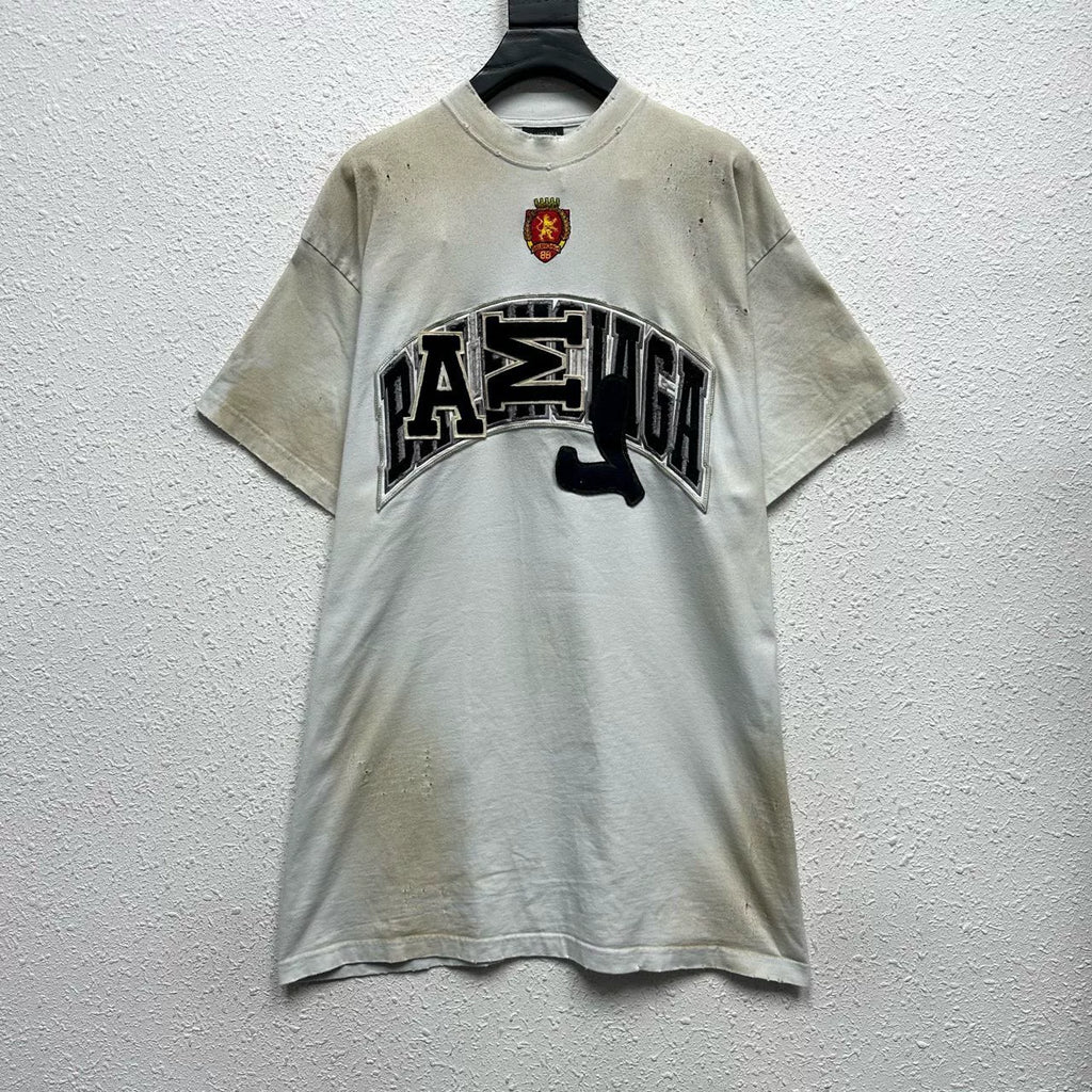 Balenciaga SS23 Off-White Distressed Manchester United T-Shirt
