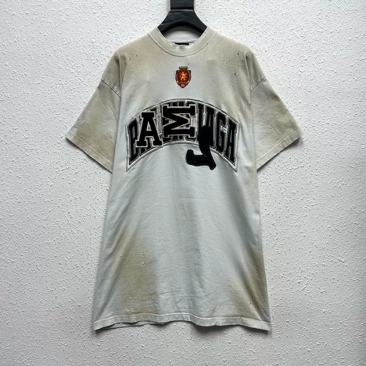 Balenciaga SS23 Off-White Distressed Manchester United T-Shirt