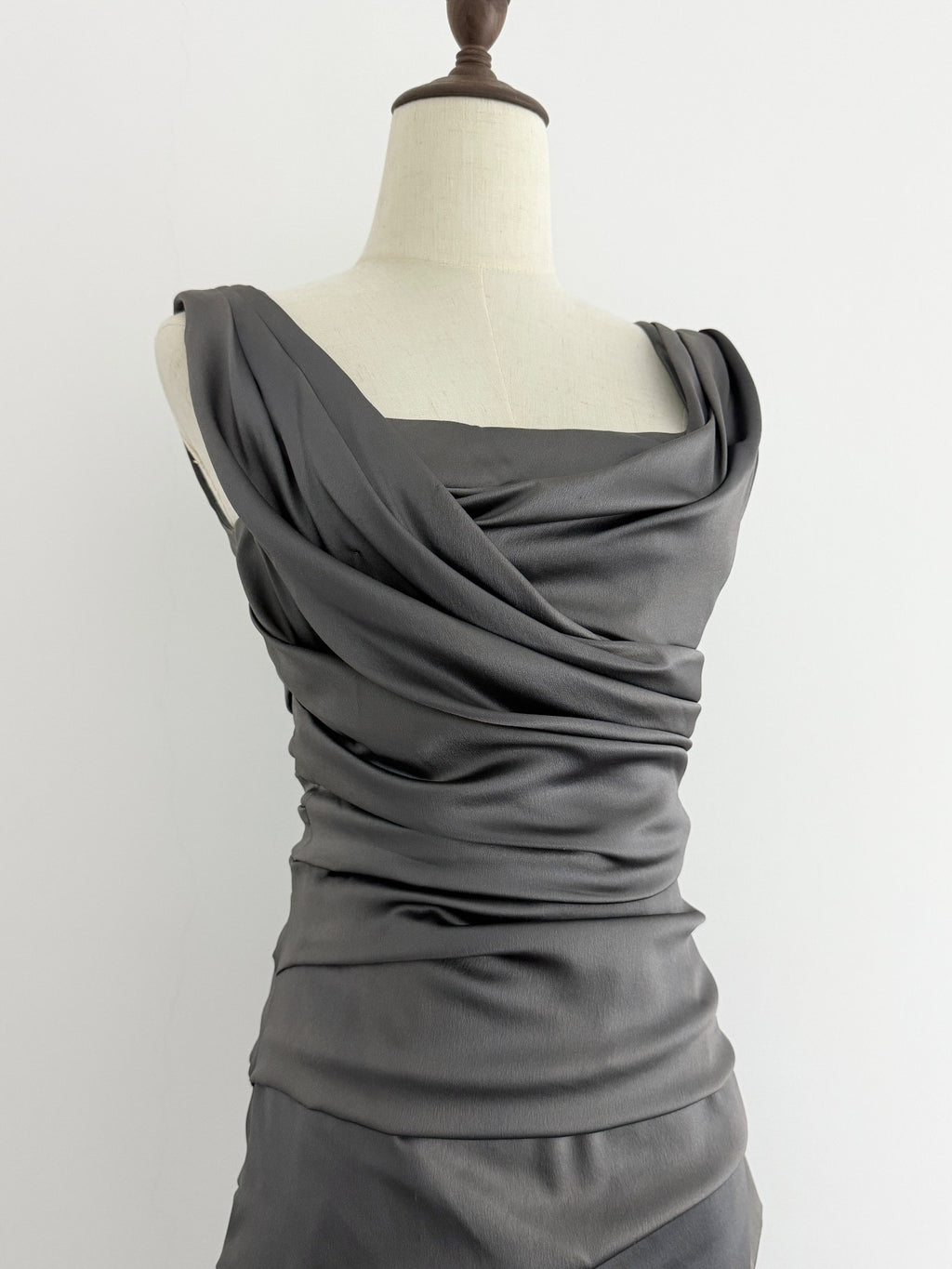 Dolce Gabbana Pleated Gray Dress - Devines