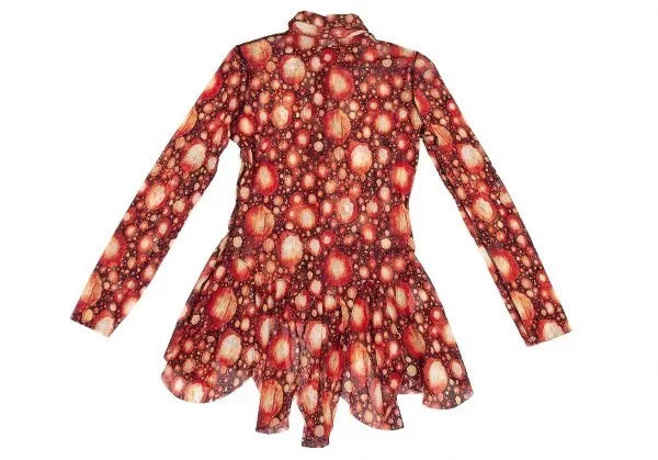 Jean Paul Gaultier Vintage Orange Cell Print Mesh Top
