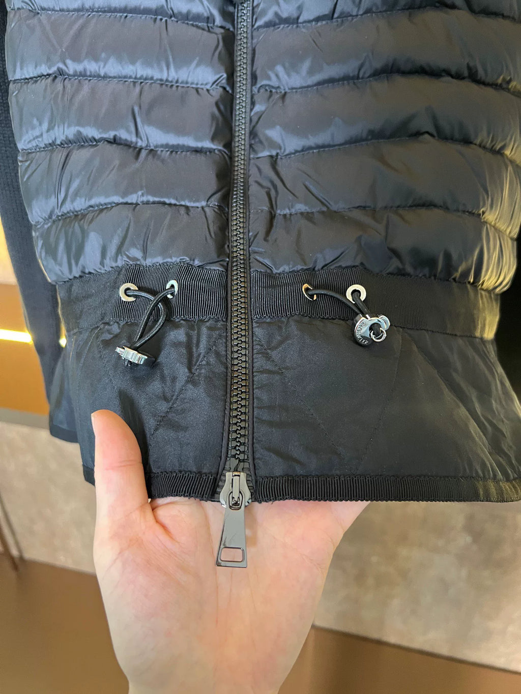 Moncler Knit-Panel Down Jacket