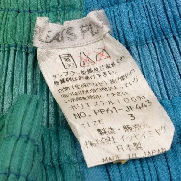 Issey Miyake Vintage Blue-Green Gradient Pleated Pants
