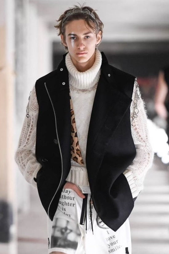 TAKAHIRO MIYASHITA TheSoloist 20AW Miyashita Takaaki designer mesh cut-out jacquard sweater