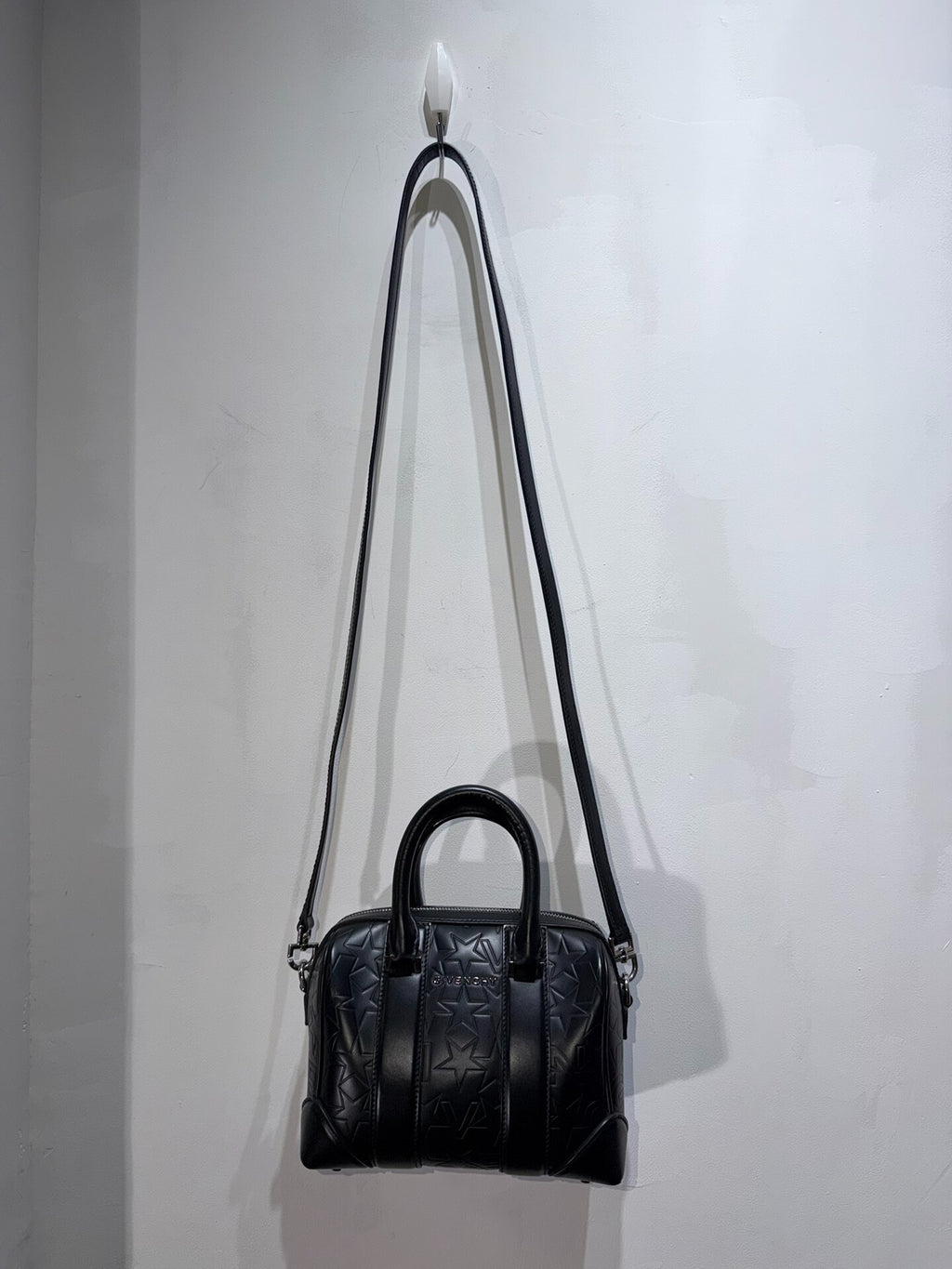 Givenchy Calfskin Star Embossed Micro Lucrezia Black Bag