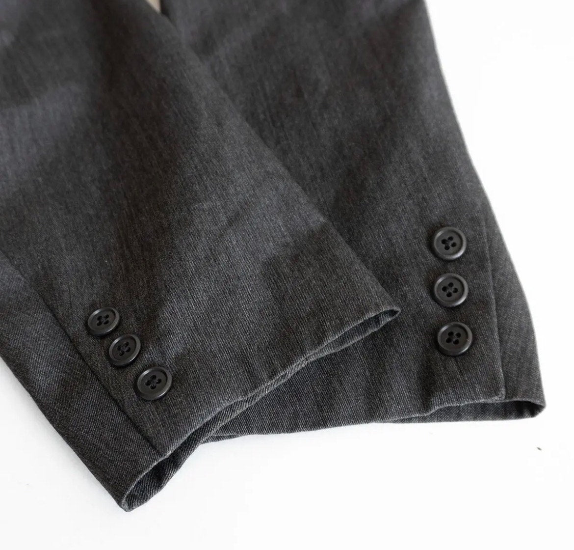 Yohji Yamamoto 1990s Charcoal Grey Stand-Collar Wool Coat