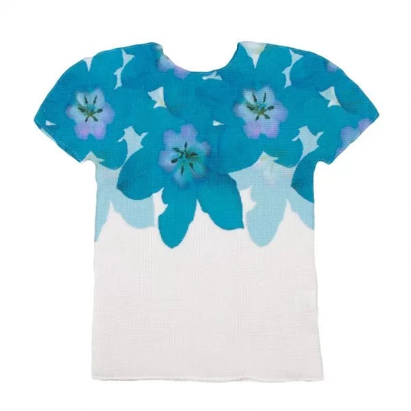 Issey Miyake Floral Pleated Short-Sleeve Top