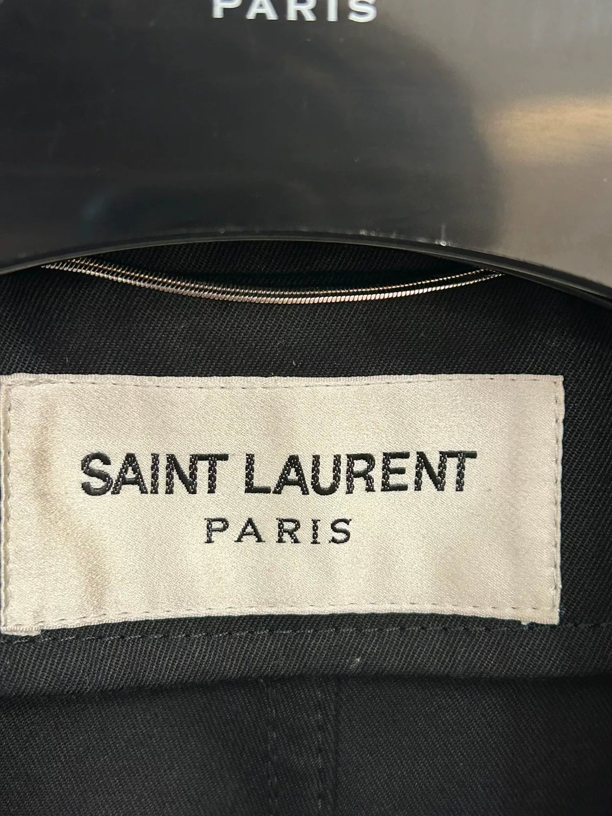 Saint Laurent SS19 Black Stand-Collar Trench Coat