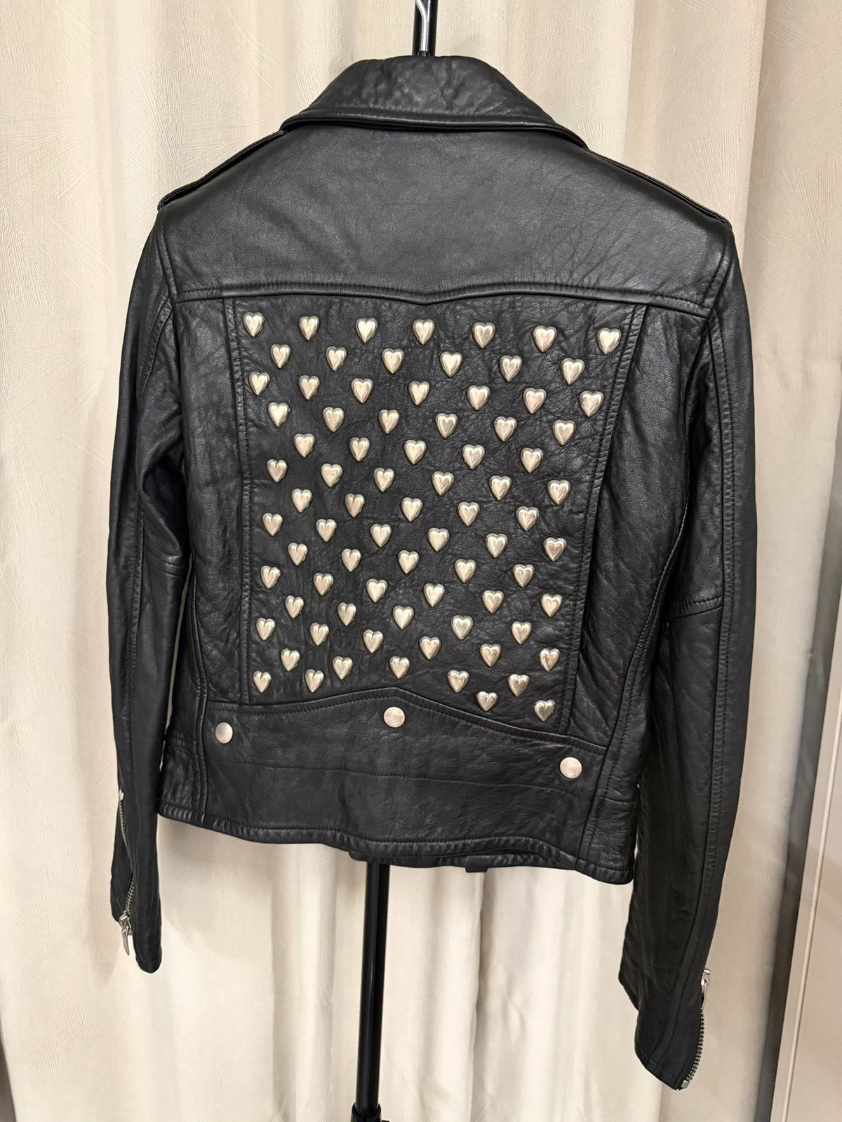 Saint Laurent Paris FW16 Rivet Heart Patchwork L01 Leather Jacket by Hedi Slimane