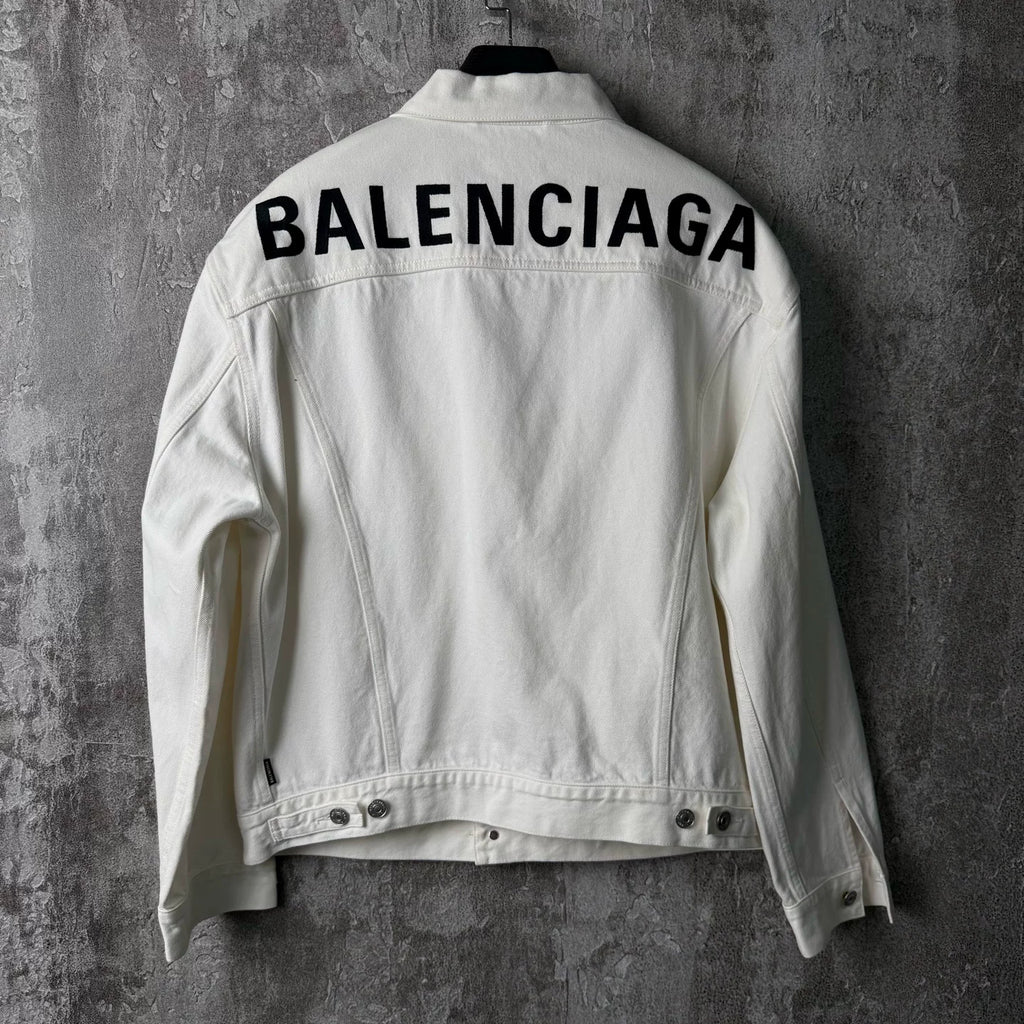Balenciaga Back Letter Denim Jacket