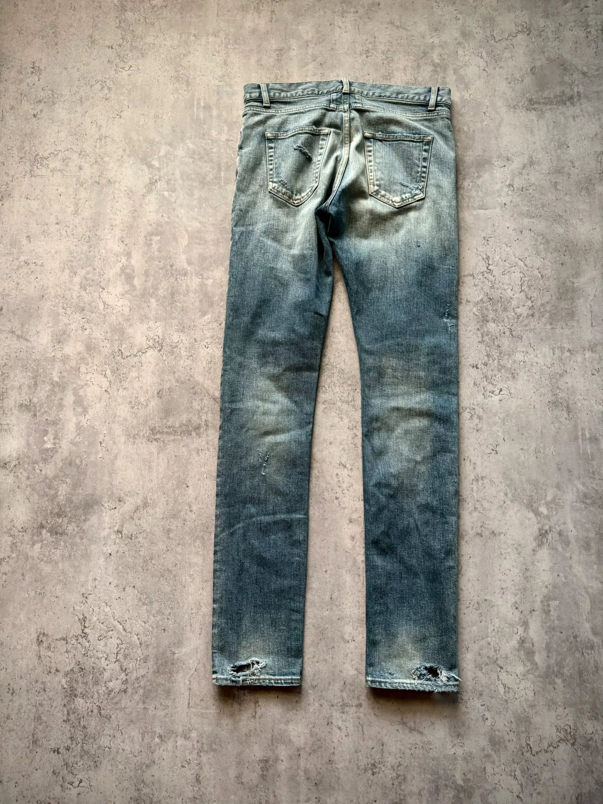 Saint Laurent Paris 16SS D02 Light Blue Distressed Denim Jeans by Hedi Slimane