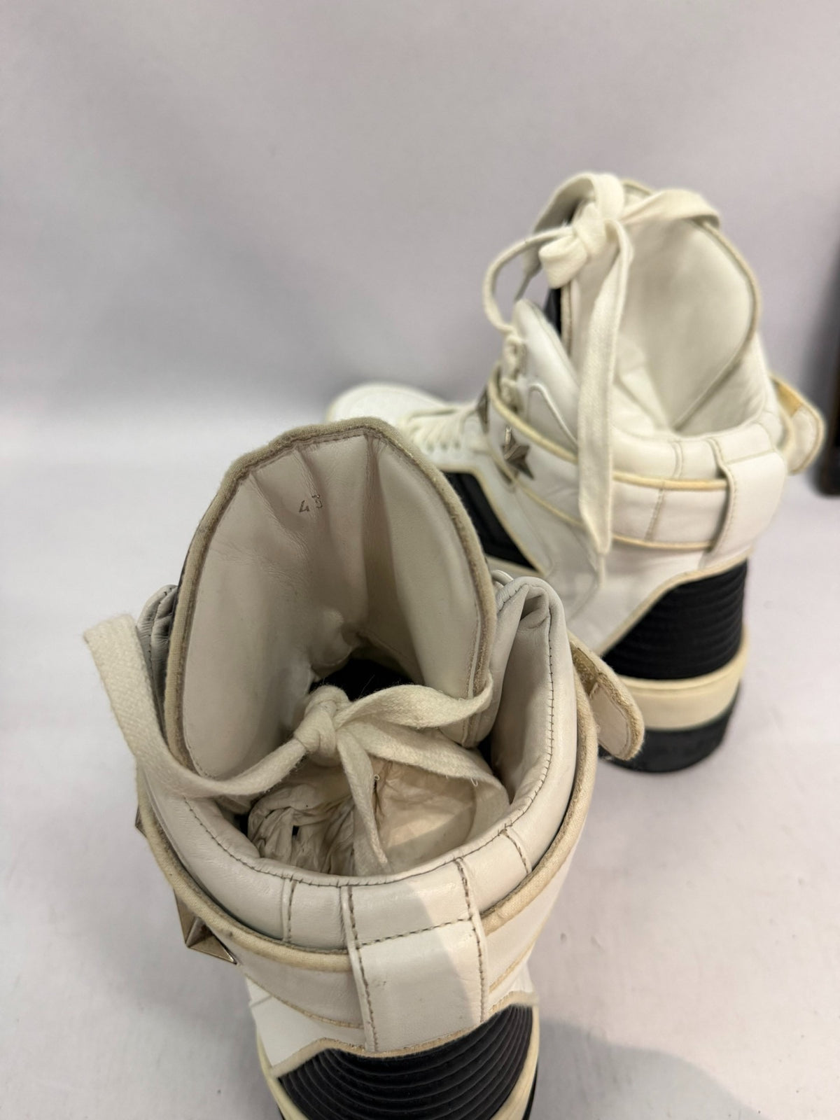 Givenchy Black White Metal Star Leather Sneakers