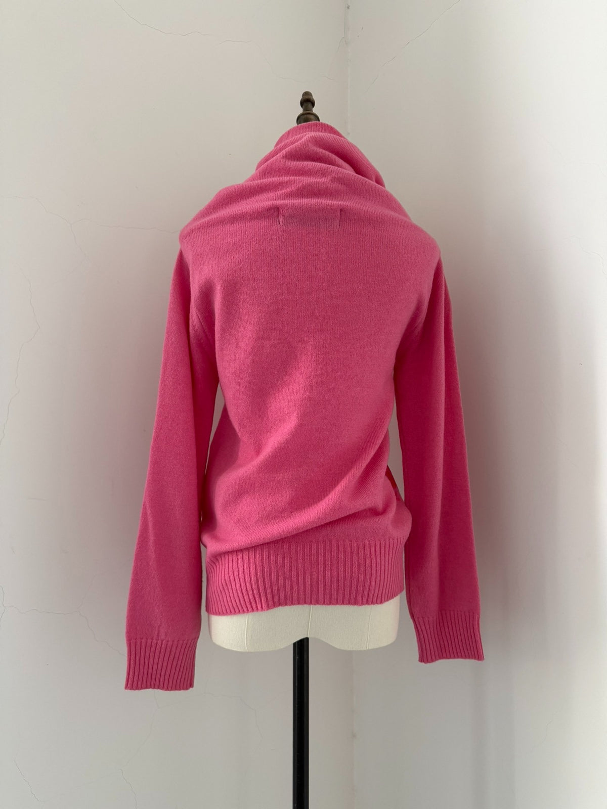 Comme Des Garcons Rei Kawakubo 1999 pink fleece floral pullover sweater