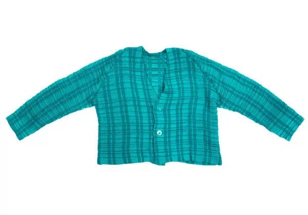 Issey Miyake Vintage Green Pleated Top