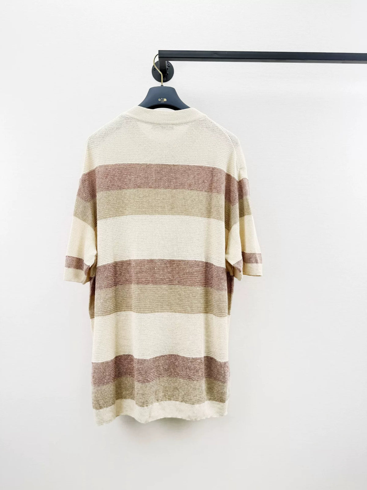 Loro Piana Lp25 Ribbed Linen Short Sleeve Top