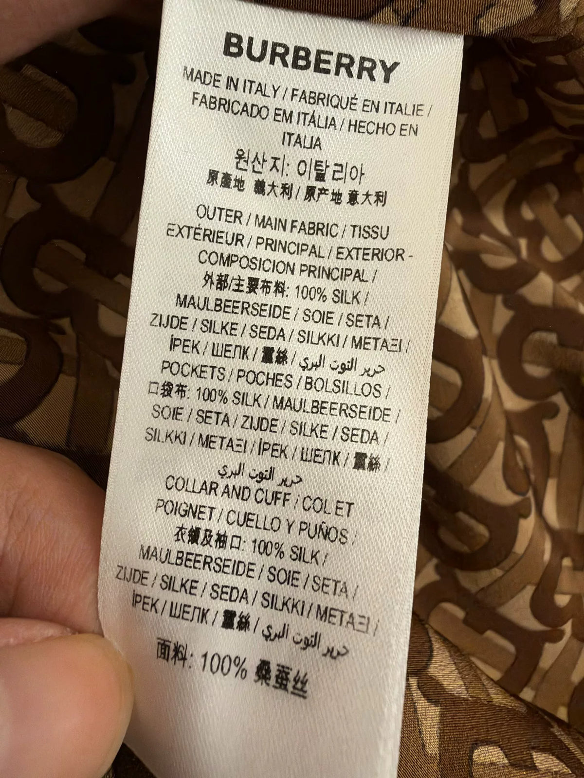 Burberry 2020 TB Full Print Silk Shirt