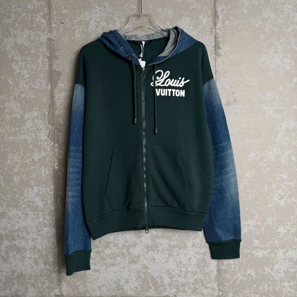 Louis Vuitton Denim Patchwork Hooded Jacket