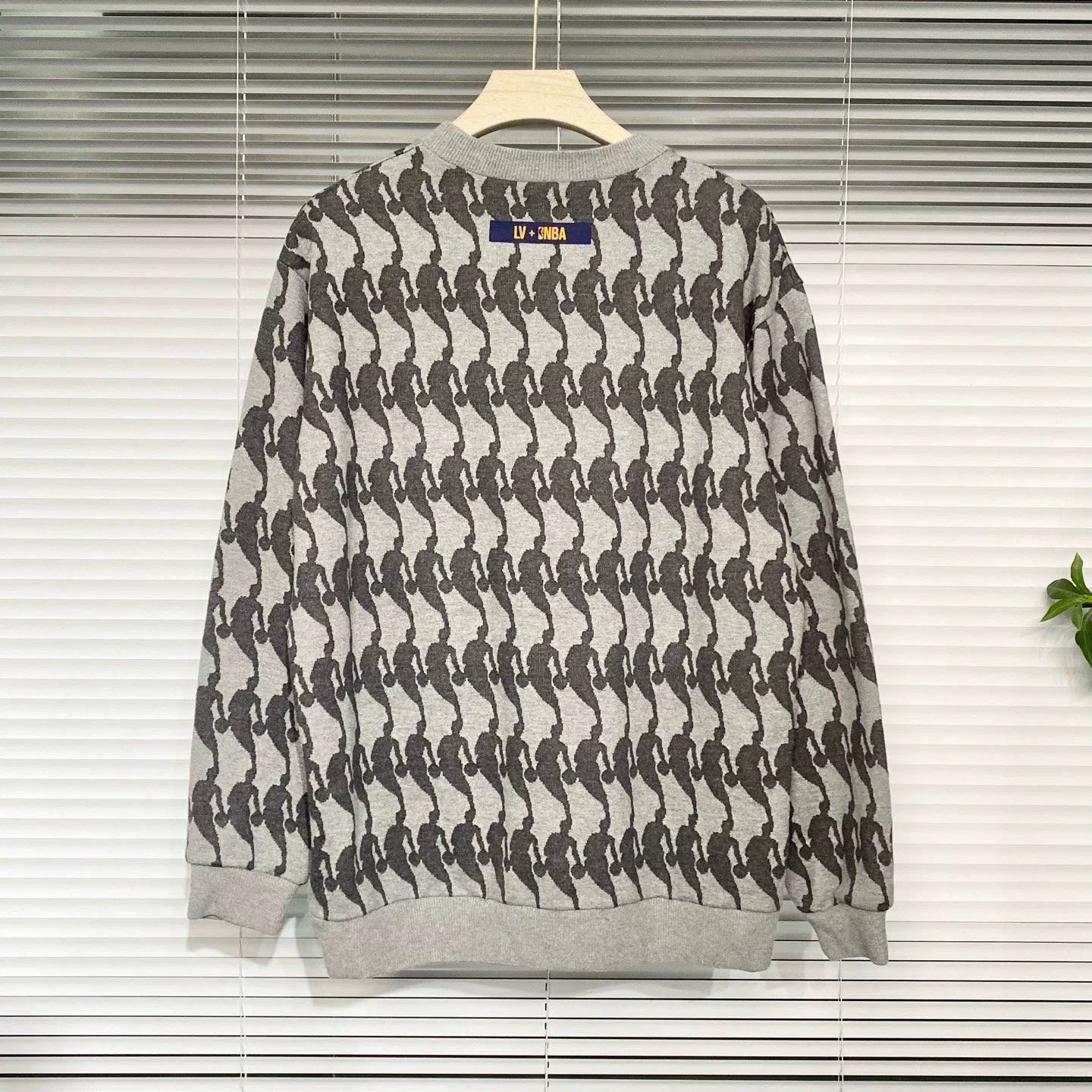 Louis Vuitton Knit Nba Portrait All-Over Print Gray Hoodie