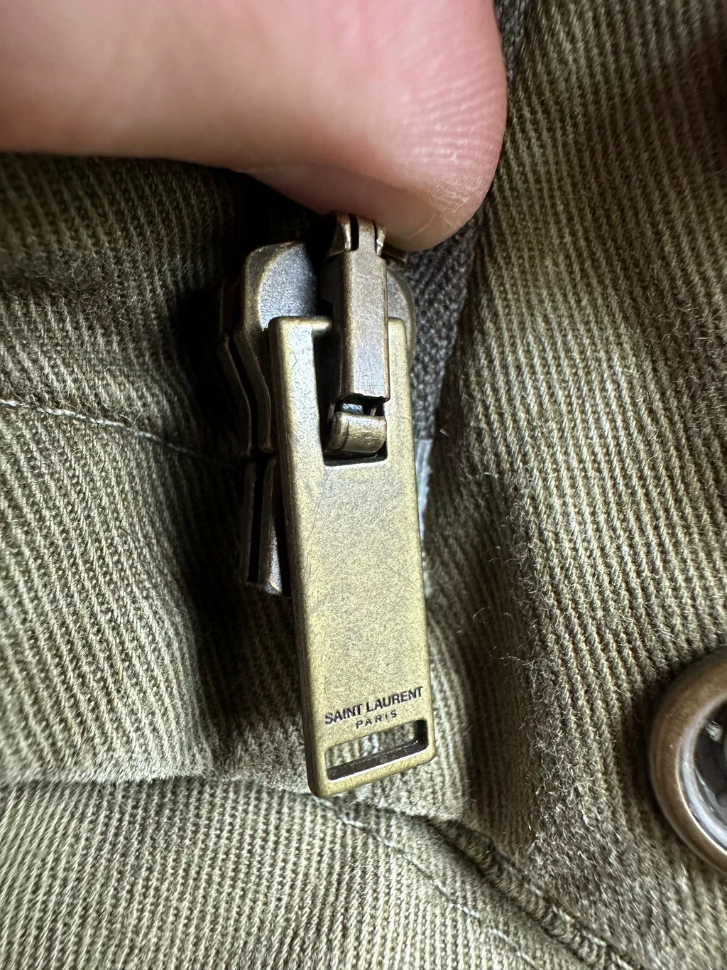 Saint Laurent military hunter jacket by Anthony Vaccarello