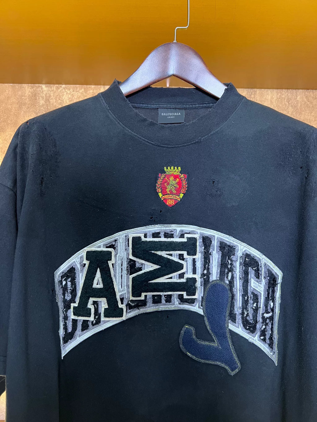 Balenciaga Distressed Manchester United Short Sleeve Top