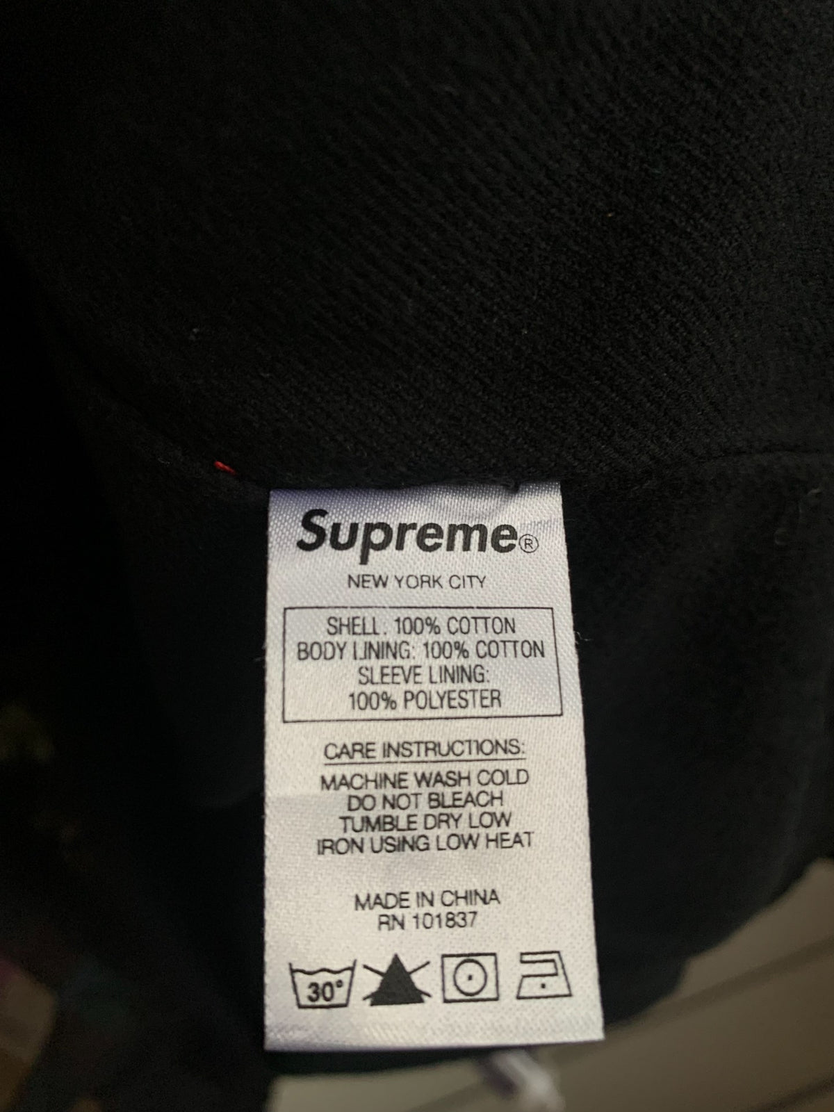 Supreme FW18 Black Washed Corduroy Patchwork Jacket