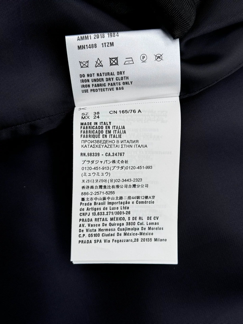 MiuMiu logo Blue White Feather Letter Patch Single-Breasted Jacket