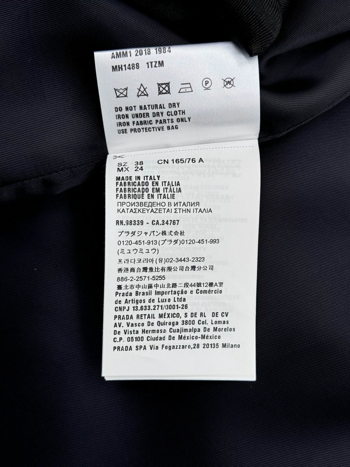MiuMiu logo Blue White Feather Letter Patch Single-Breasted Jacket
