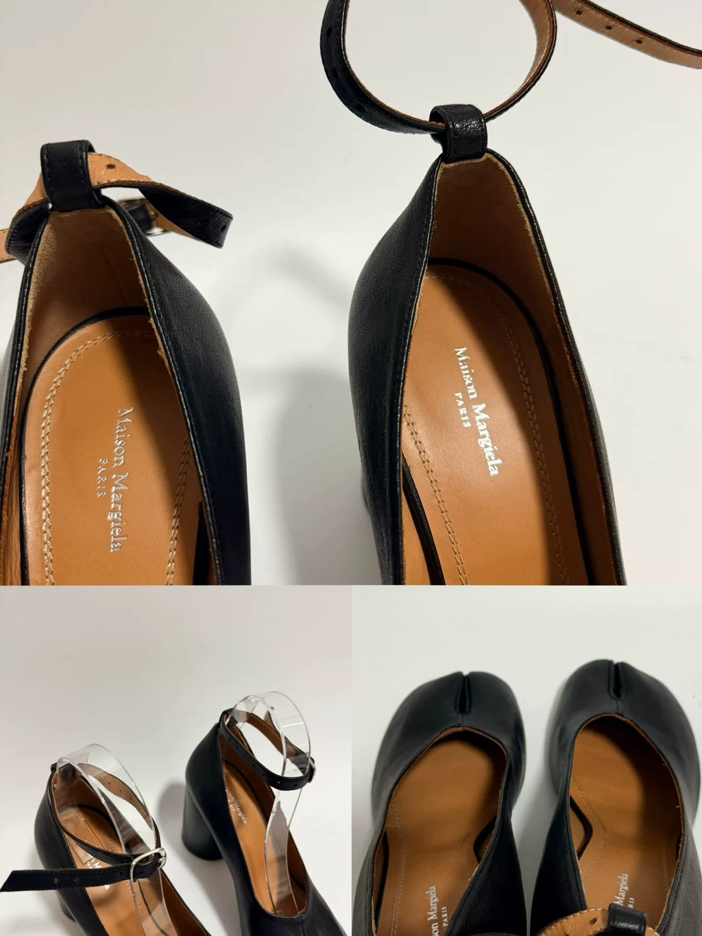 Maison Margiela Black Tabi Split-Toe 8cm Heel Lambskin Shoes