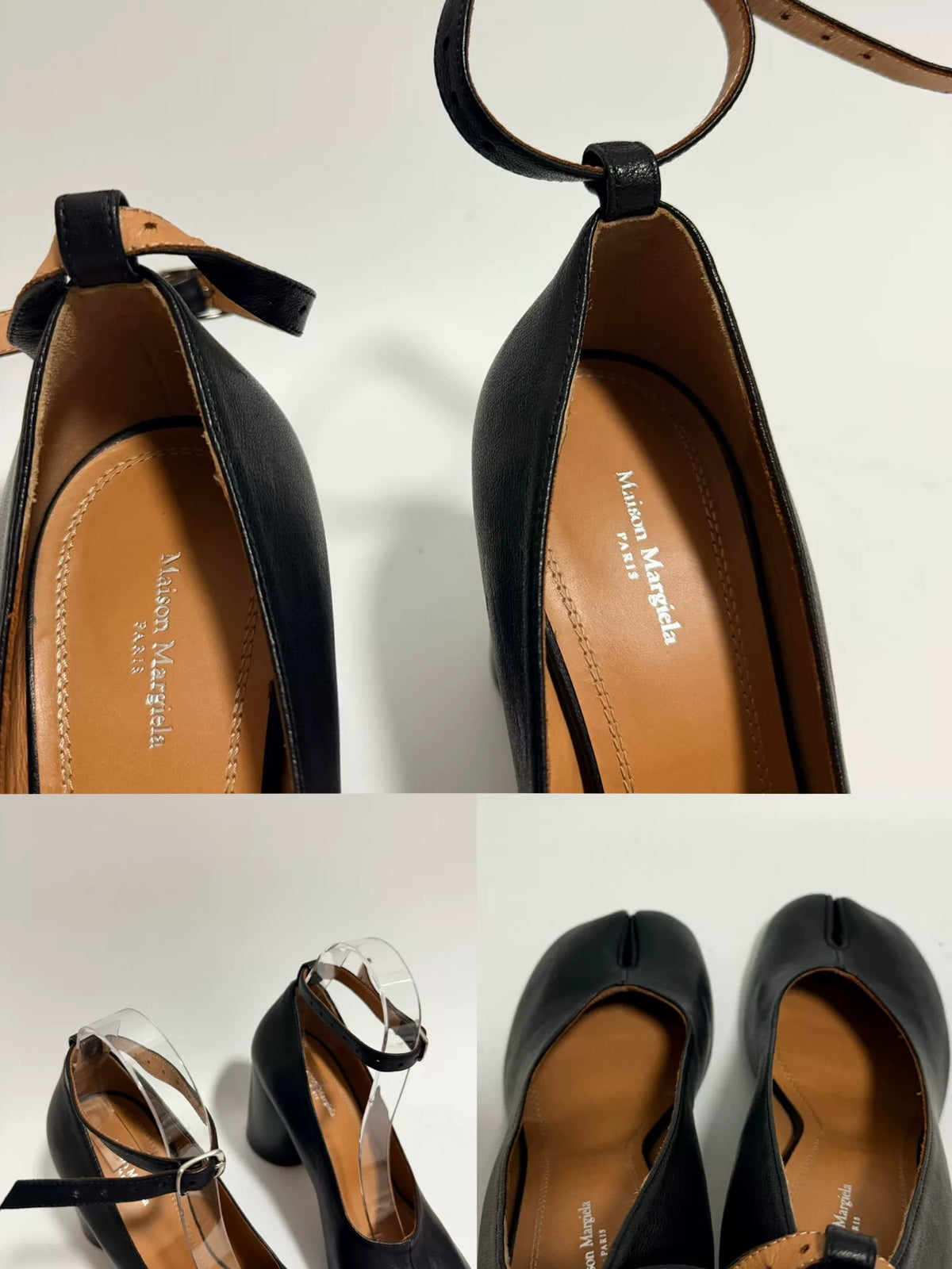 Maison Margiela Black Tabi Split-Toe 8cm Heel Lambskin Shoes