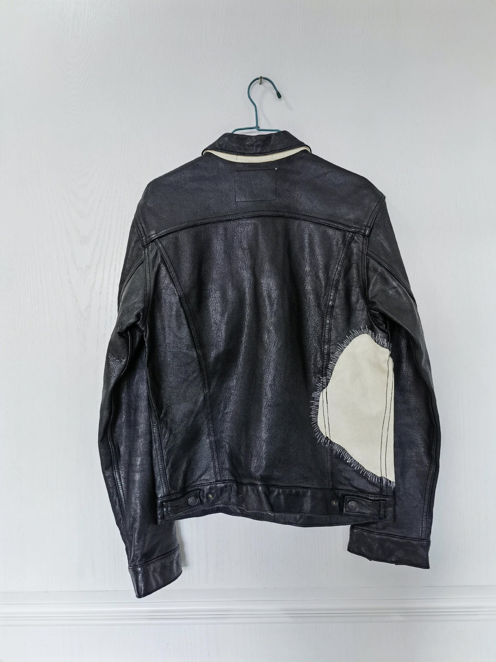 Yohji Yamamoto reversible boiled egg stitching leather jacket