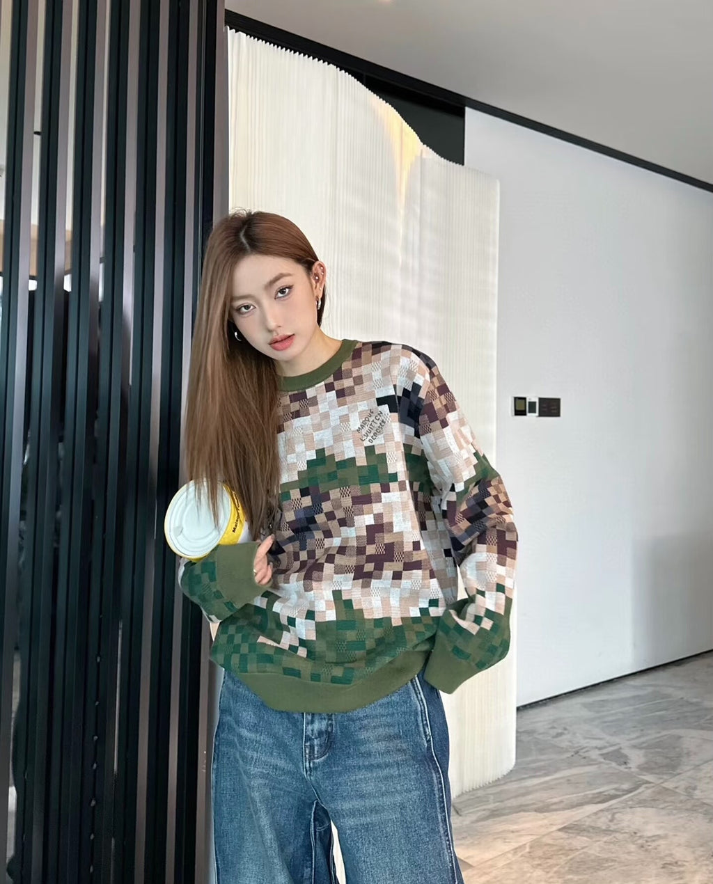 Louis Vuitton Virgil Abloh Pixel Camo Patchwork Sweatshirt