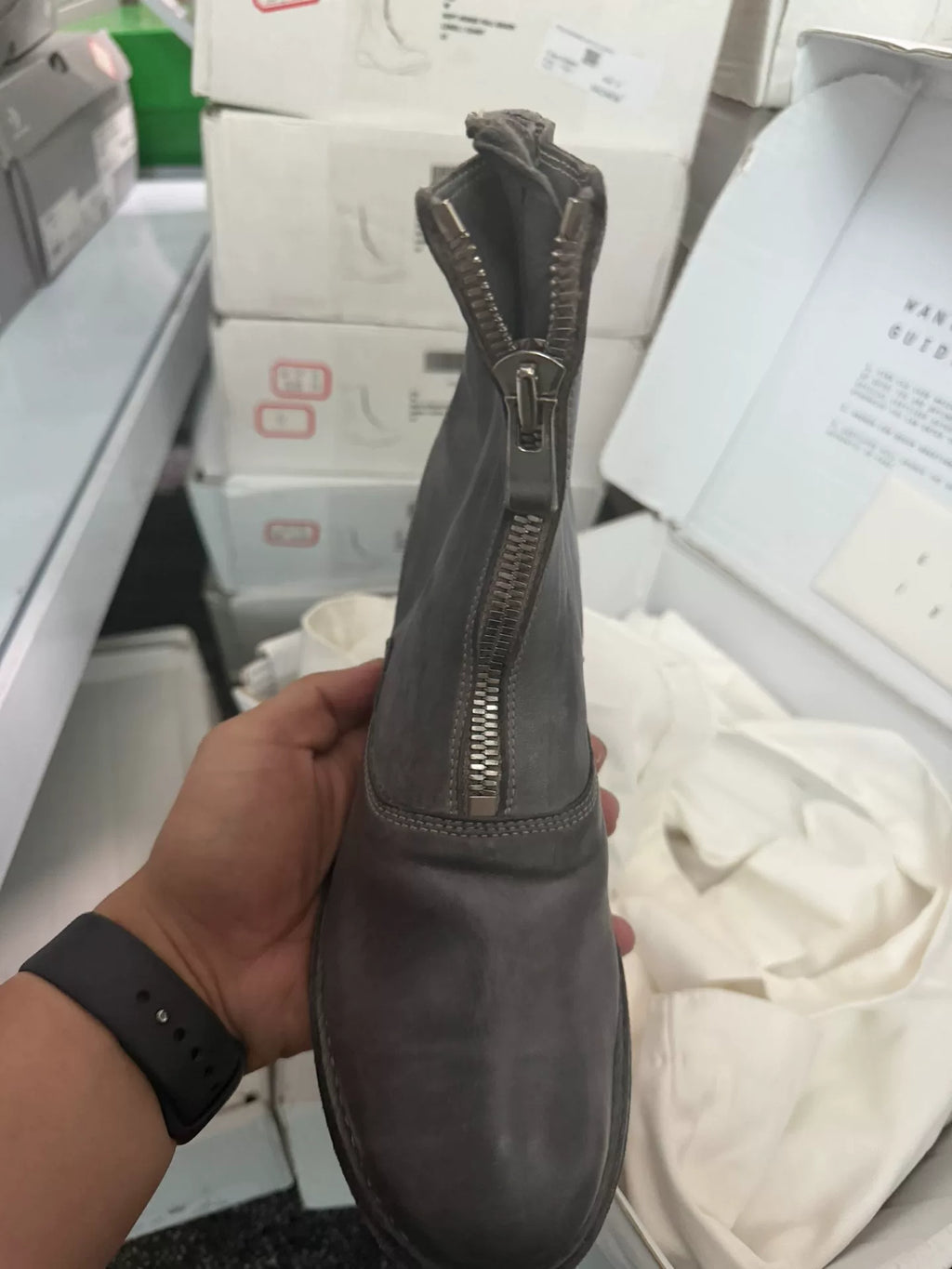 Guidi 210 Gray Zip Boots